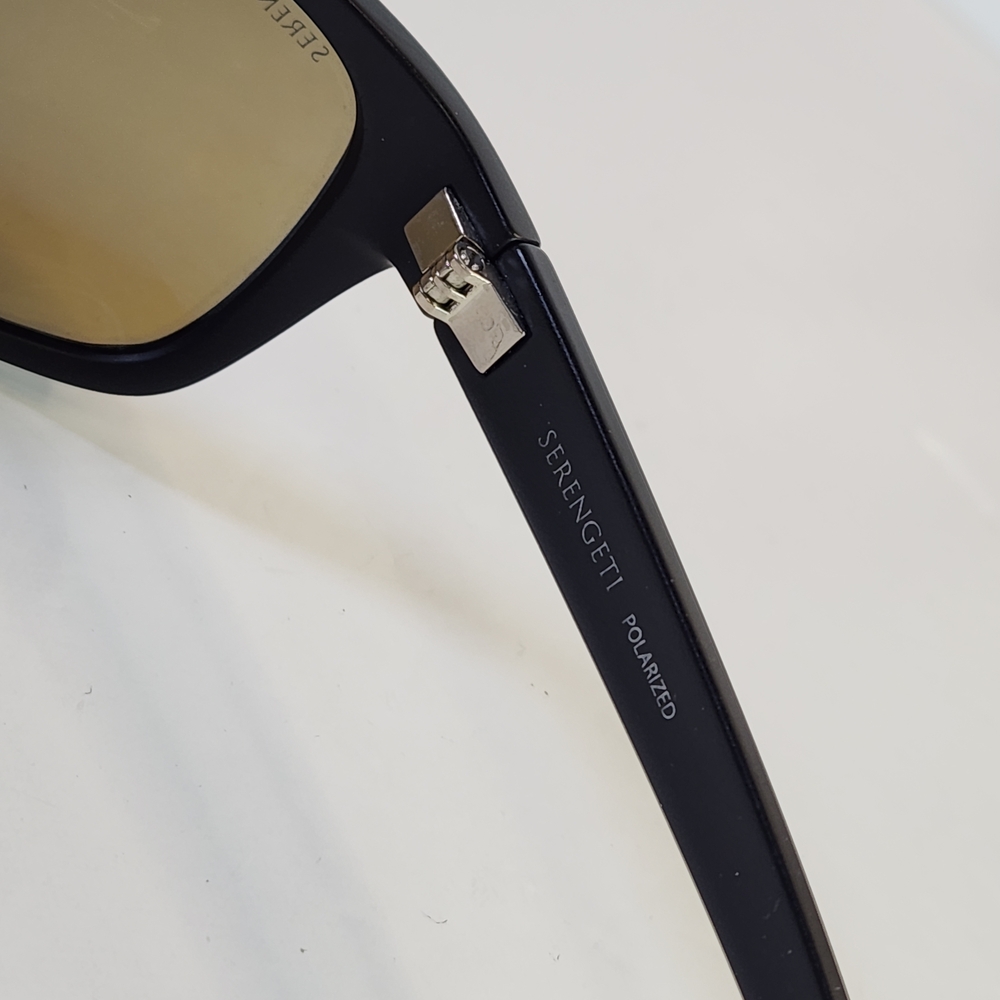 Serengeti Polarized Sunglasses. Pando Black Frame with Blue Mirrored Lenses - Picture 6 of 14